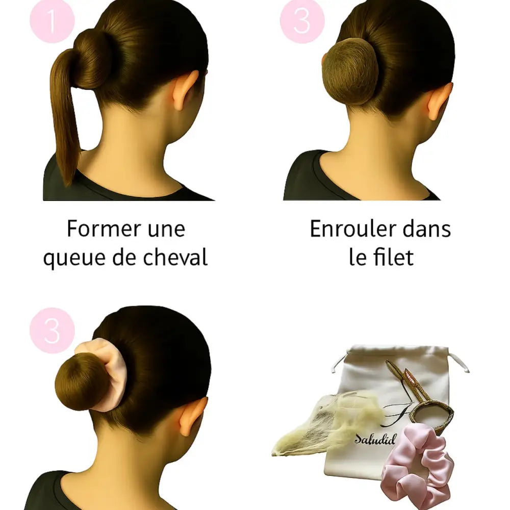 Kit Chignon Danse Classique Professionnel – Coiffure Facile pour Danseuses - Chouchous et élastiques