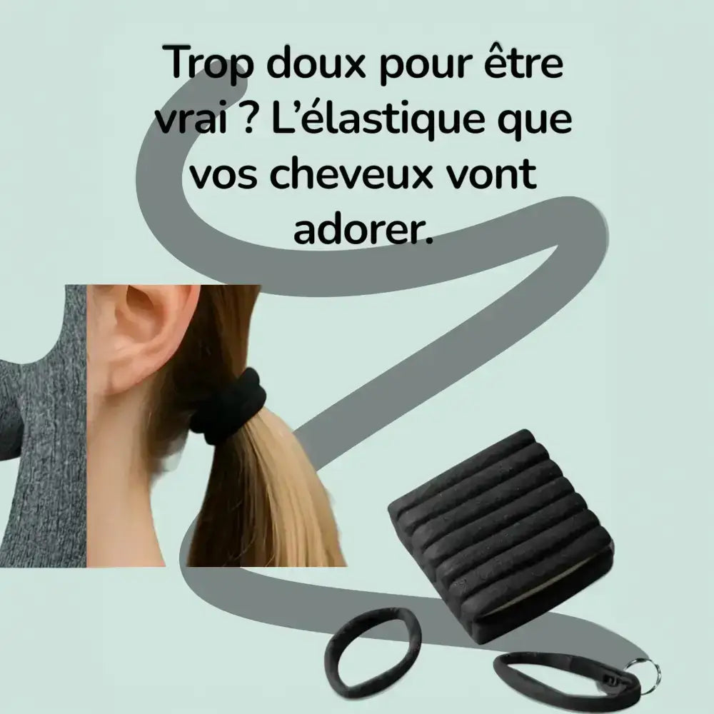 Élastique noir pour coiffure ponytail stable et élégante