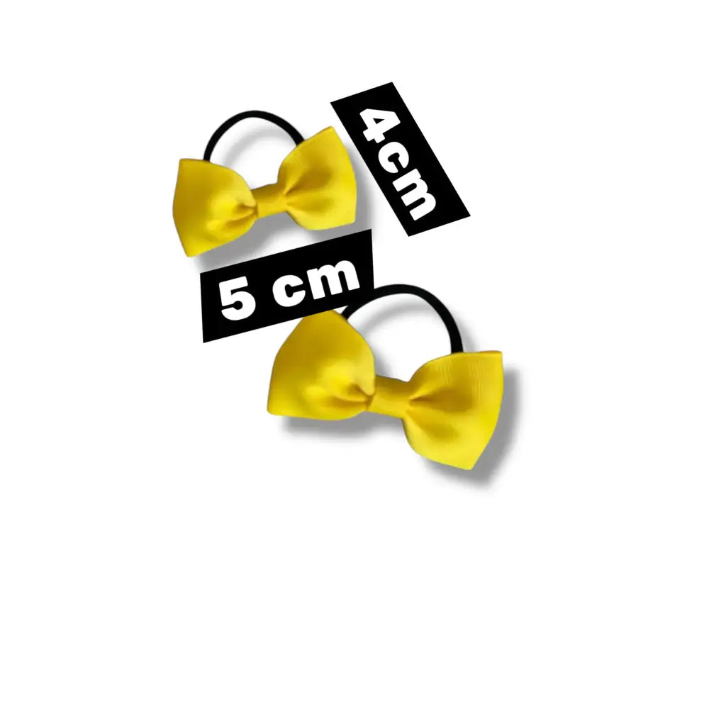 Lot de 2 Élastiques Cheveux Enfant – Nœud Papillon Jaune - Chouchous et élastiques
