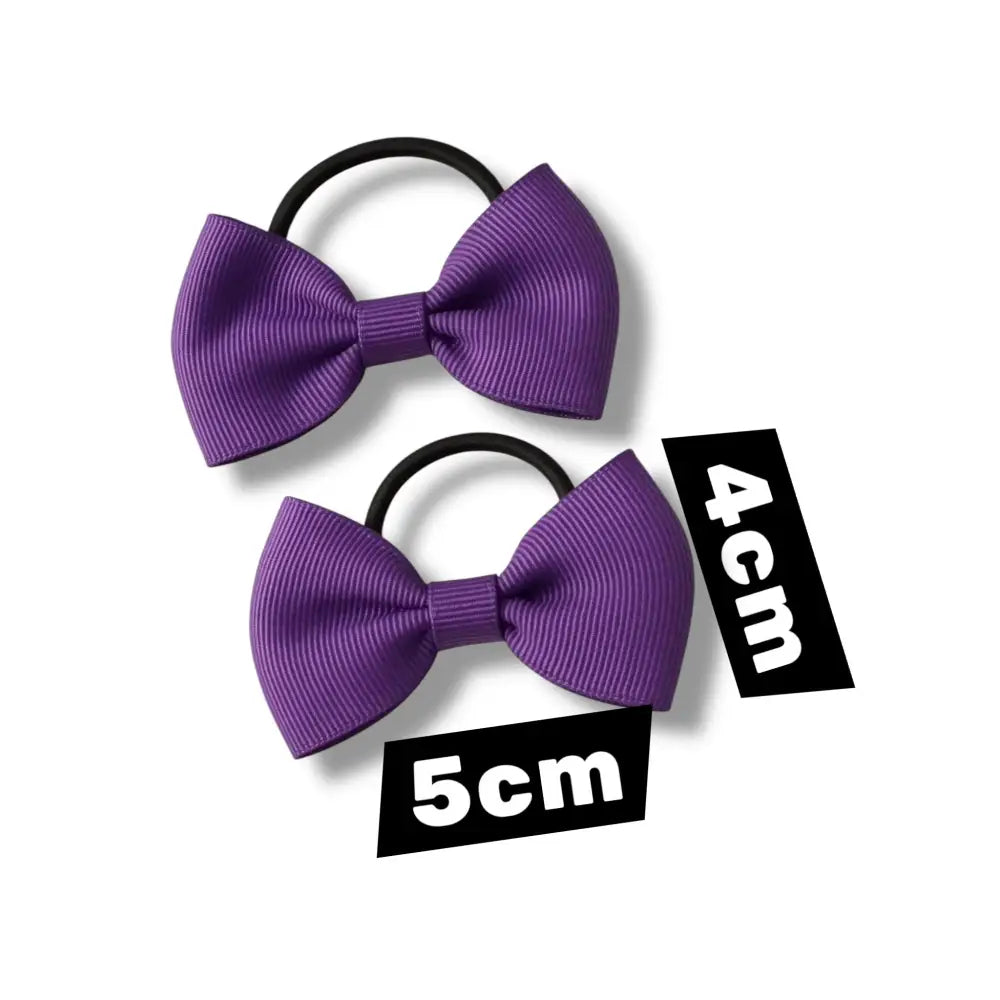 Lot de 2 Élastiques Cheveux Enfant – Nœud Papillon Violet - Chouchous enfants