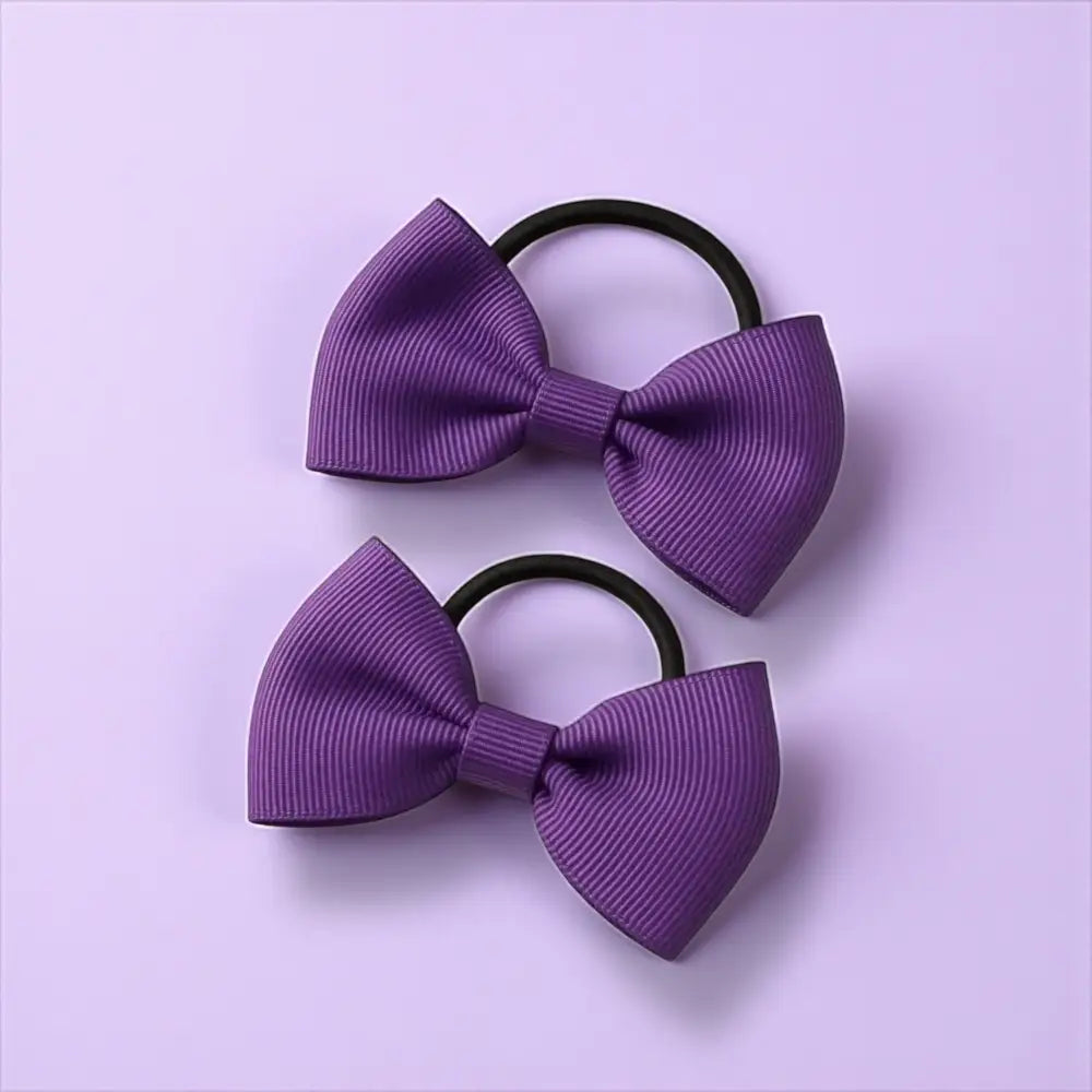 Lot de 2 Élastiques Cheveux Enfant – Nœud Papillon Violet - Chouchous enfants