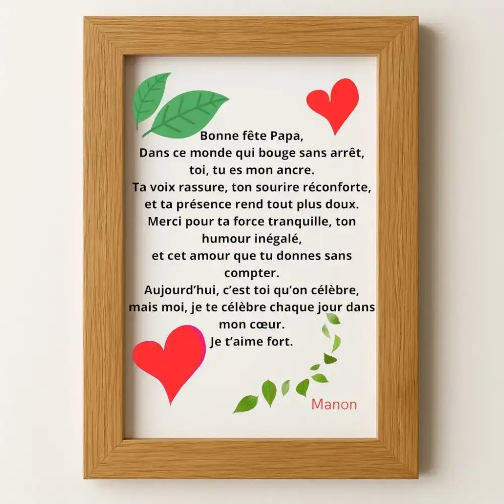 Petite Affiche Personnalisée – Cadeau Fête des Pères Original