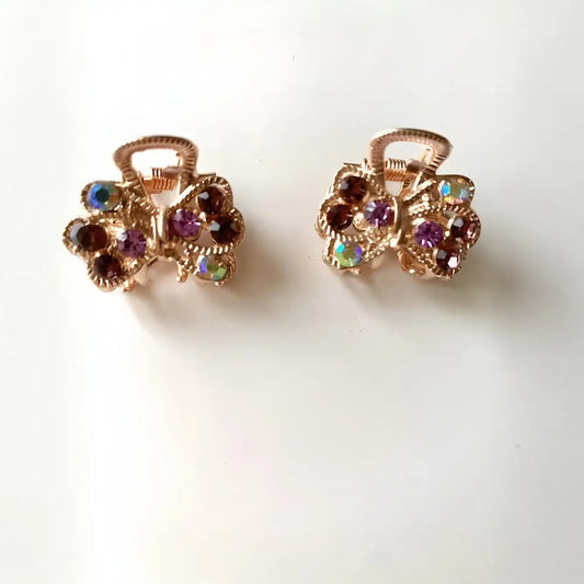 Petites pinces crabes pour cheveux et strass multicolores ASTERIA