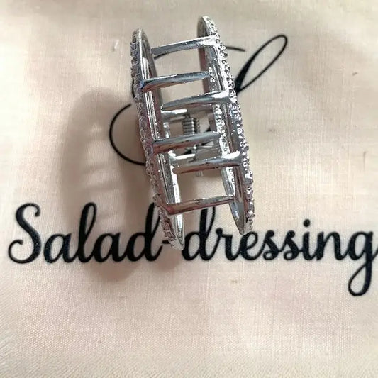 Pince grise crabe - motif roses argentées DORA salad-dressing