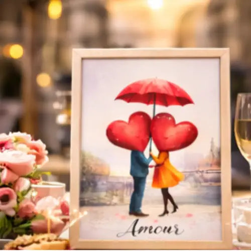 Cadeau Saint Valentin romantique poster à imprimer illustration minimaliste