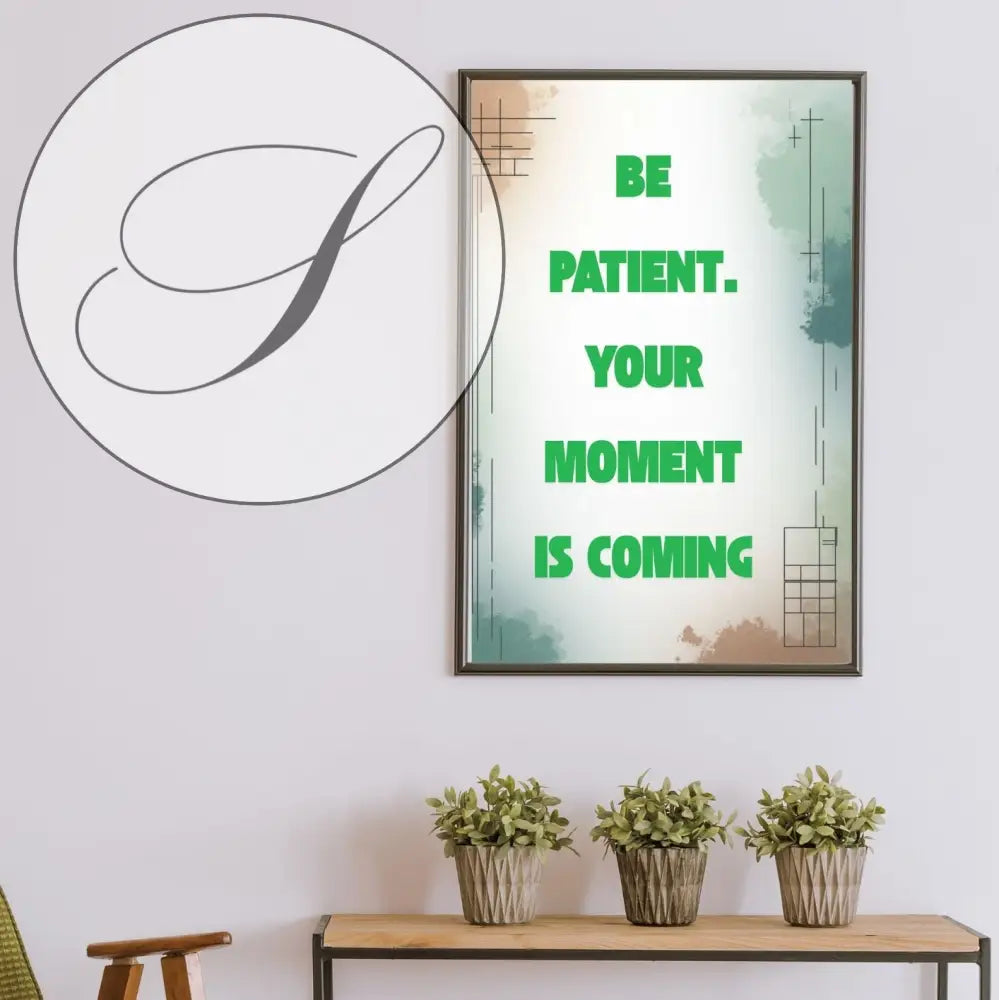Poster motivation encadré dans un bureau, message inspirant