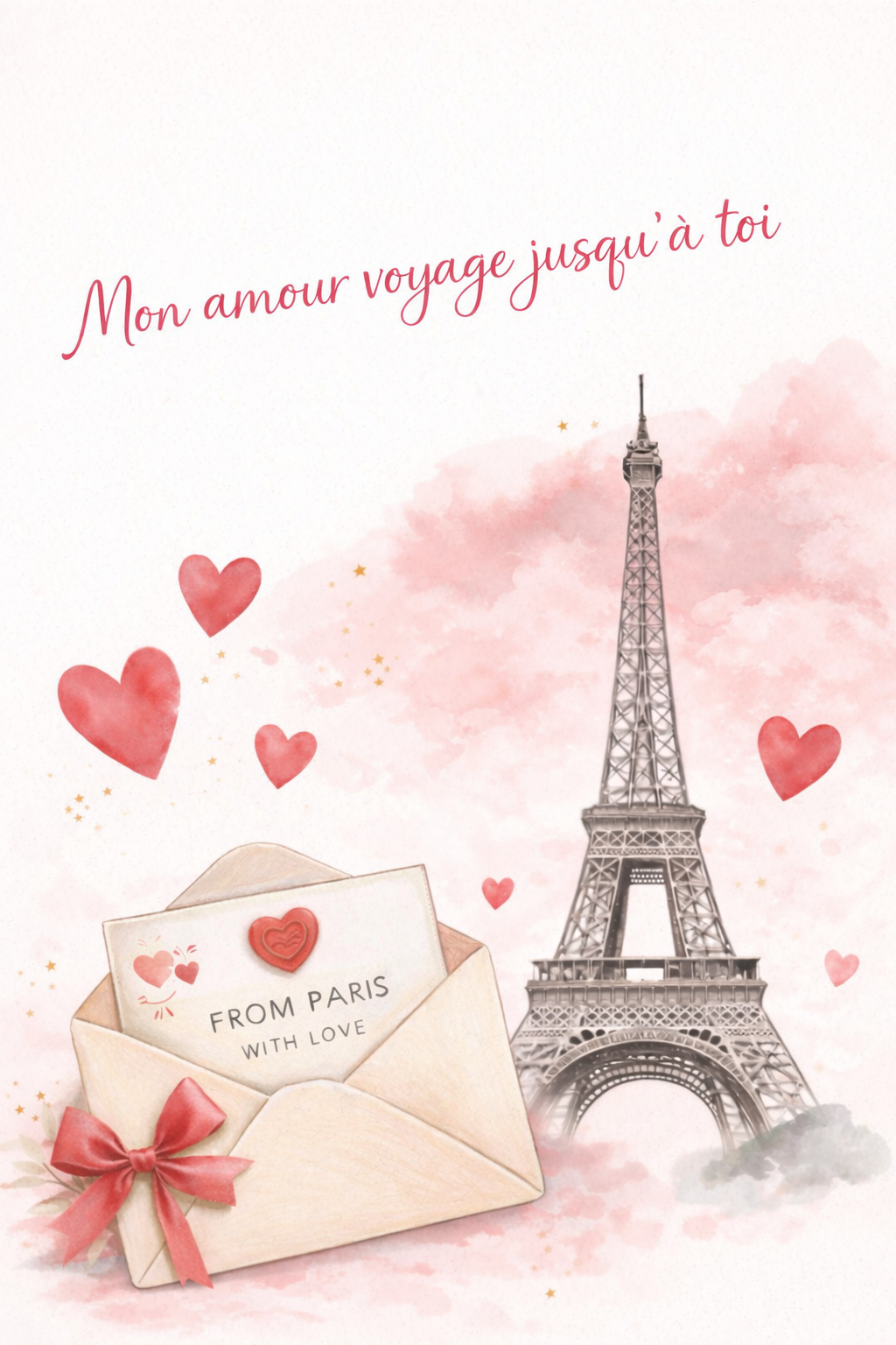 Printable Paris Valentine poster A3 A4 wall art