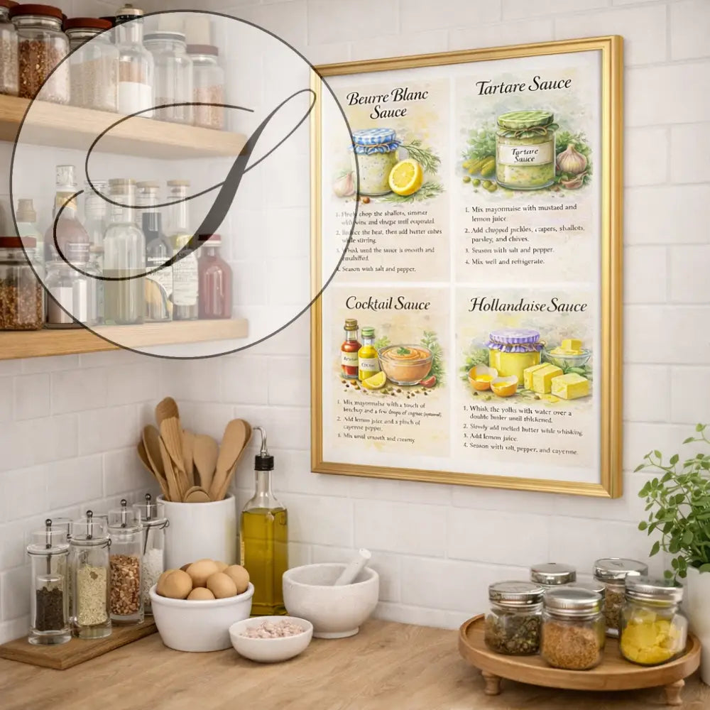 Affiche cuisine PDF recette sauce facile à imprimer , idée déco cuisine pas cher