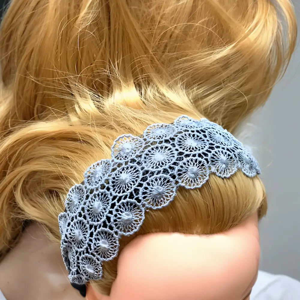 Serre-tête en dentelle grise FELINA coiffure
