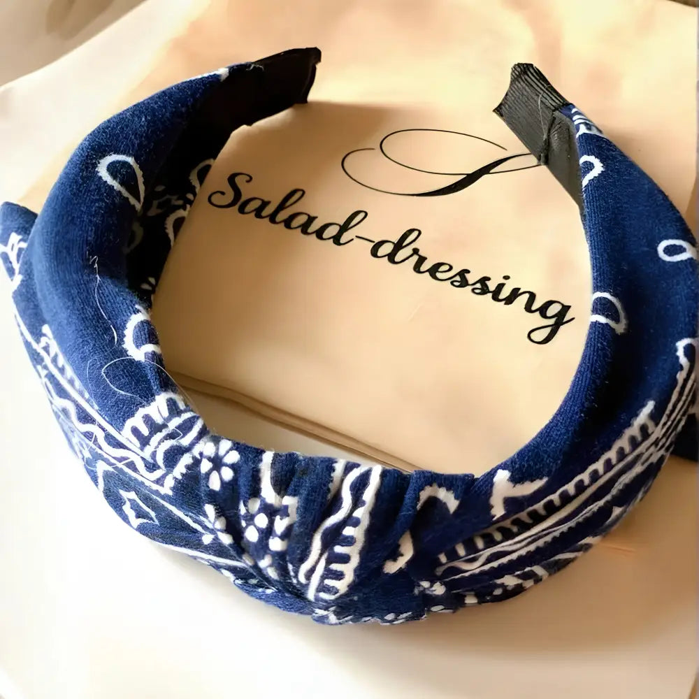 Serre-tête en tissu bleu bandana bleu