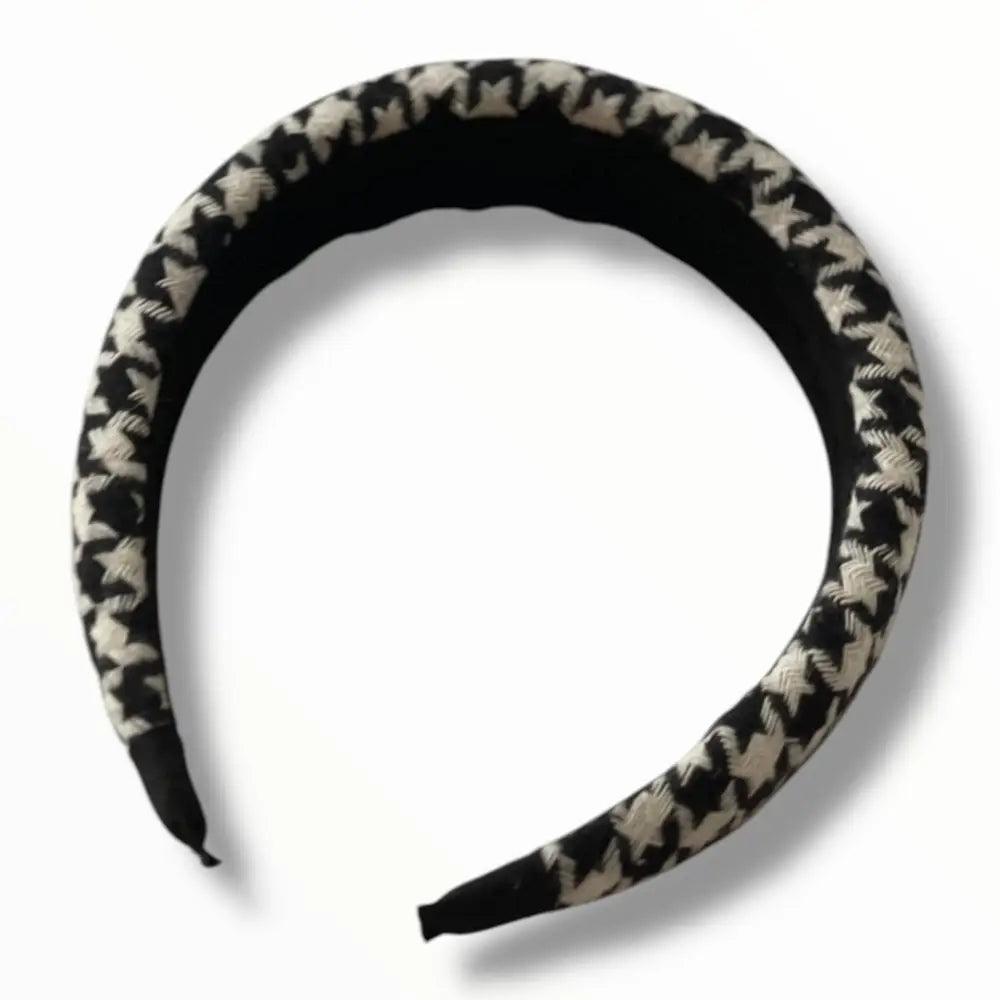 Serre-tête en Tissu Noir et Blanc – Élégant Tendance pour Femme - Serre-têtes