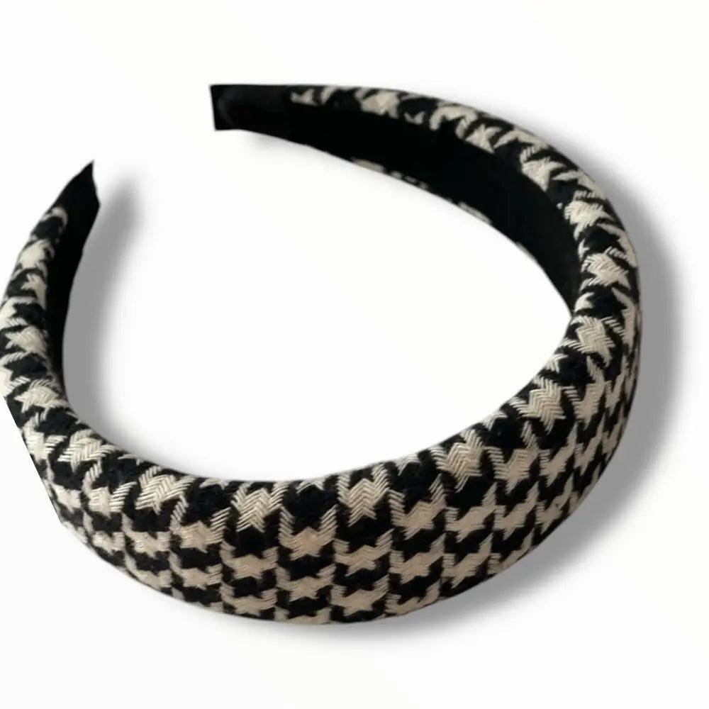 Serre-tête en Tissu Noir et Blanc – Élégant Tendance pour Femme - Serre-têtes