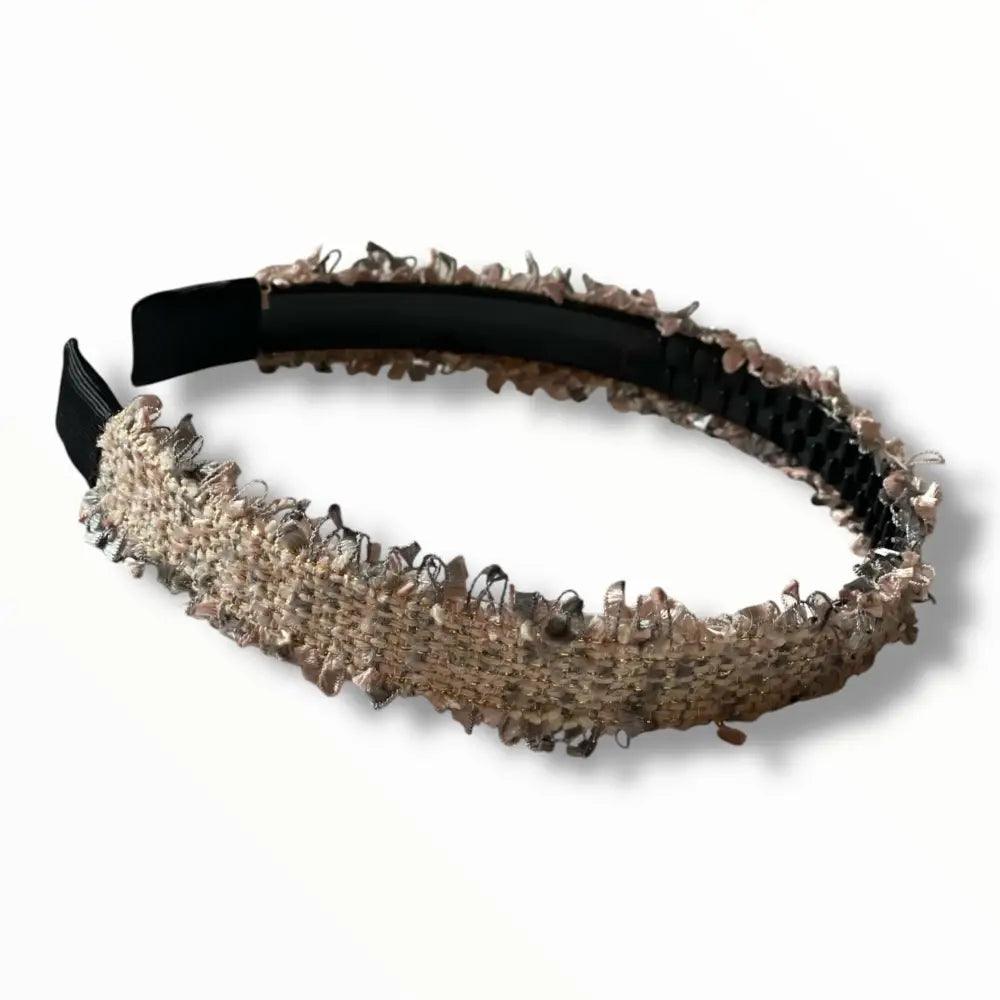 Serre-Tête en Tweed Rose Femme | Accessoire Chic pour Coiffure Élégante - Serre-têtes