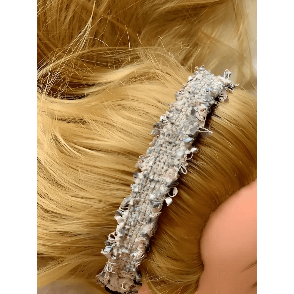 Serre-Tête en Tweed Rose Femme | Accessoire Chic pour Coiffure Élégante - Serre-têtes