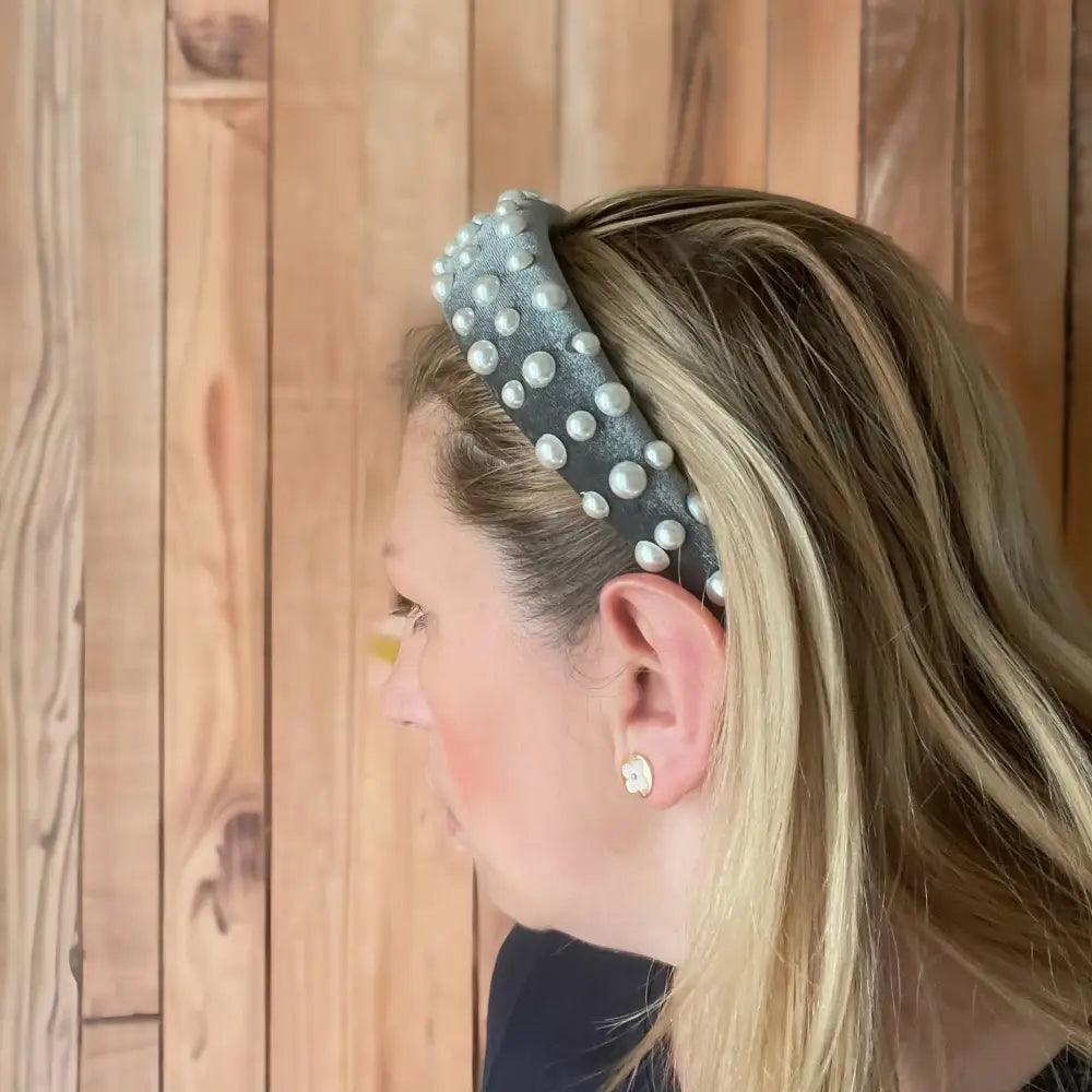 Serré tête velours et perles