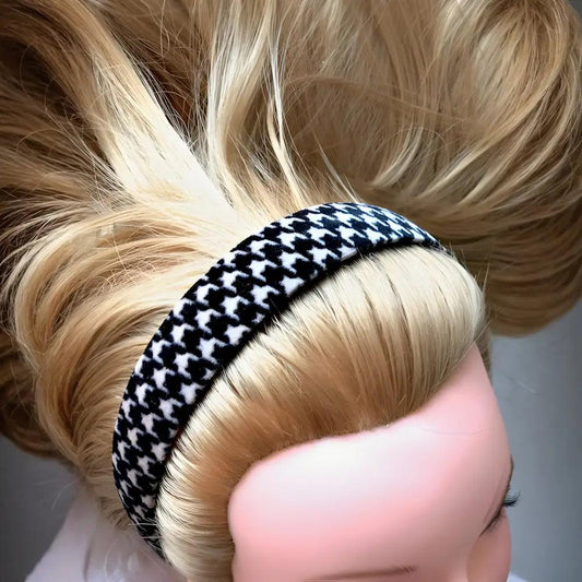 serre-tête noir et blanc fait main