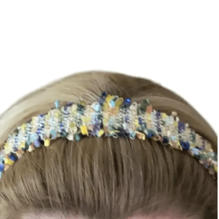Serre-Tête en Tweed Jaune Multicolore