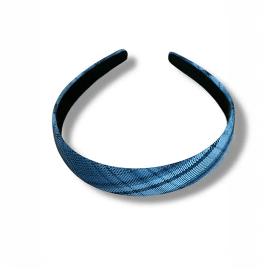 Serre-Tête Tissu à Carreaux Bleus pour un Cadeau Chouchou Élégant - Serre-têtes