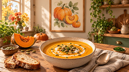 Soupe de potiron facile + idée déco murale cuisine d’automne