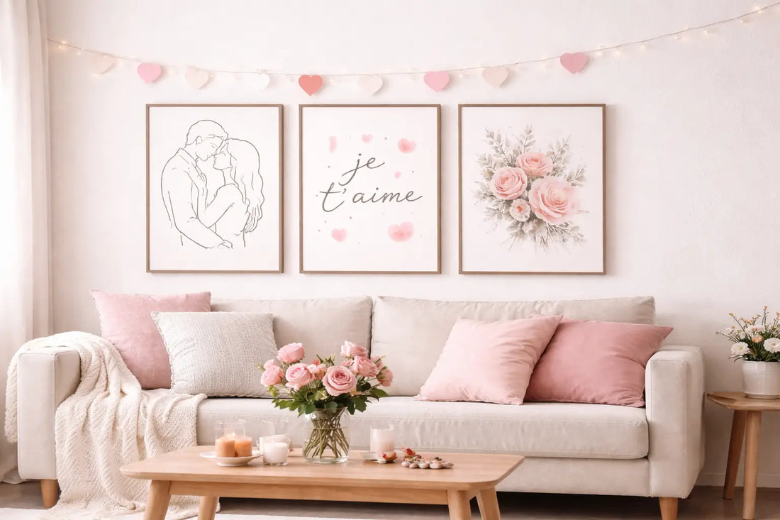 Affiche Saint Valentin: comment réussir sa décoration murale romantique avec des posters déco modernes
