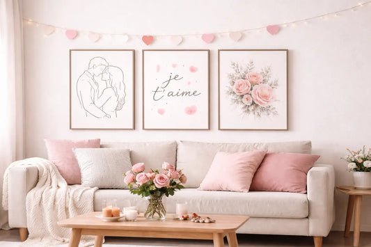 Affiche Saint Valentin: comment réussir sa décoration murale romantique avec des posters déco modernes