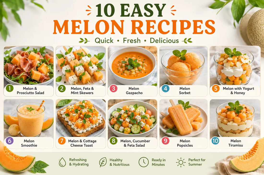 Une affiche de recettes de melon vibrant orange avec une peau verte idéale pour posters culinaires et cadre photo numérique