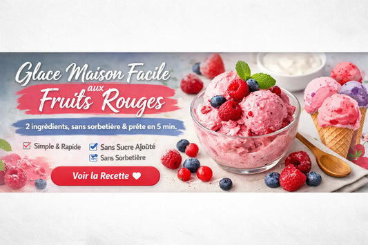 Glace maison facile aux fruits rouges (2 ingrédients sans sucre) + déco mur cuisine tendance 🍓