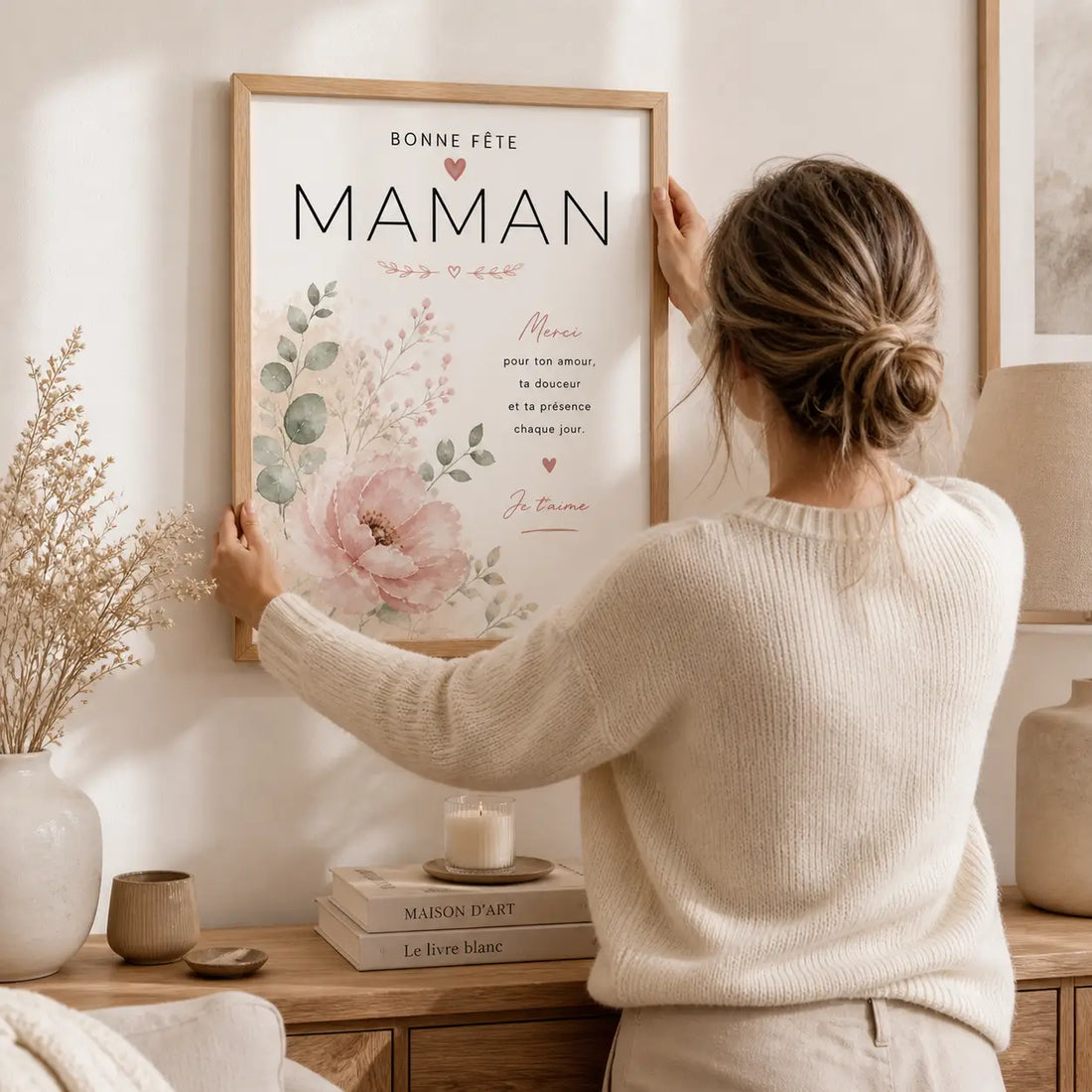 Affiche fête des mères encadrée - cadeau maman original à imprimer