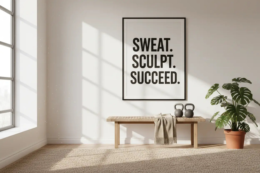 Affiche à imprimer noir cadre avec texte minimaliste sweat pour homme sportif à décorer un home gym