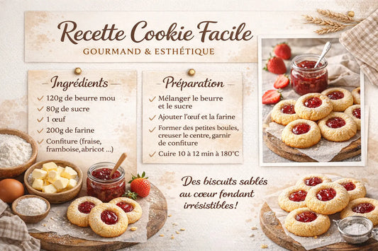 Recette cookie facile : cookie sablé à la confiture + idée déco murale cuisine