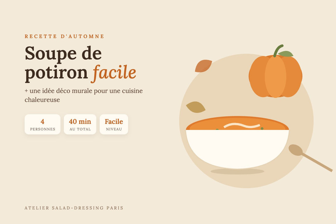 Soupe de potiron facile, recette d'automne pour 4 personnes en 40 minutes