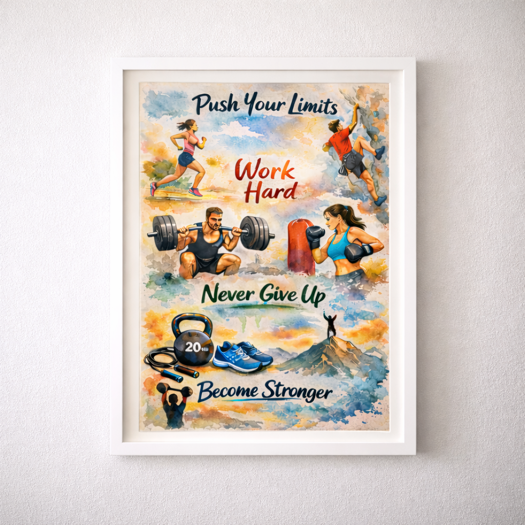 Affiche Motivation Sport – Art Inspirant à Imprimer