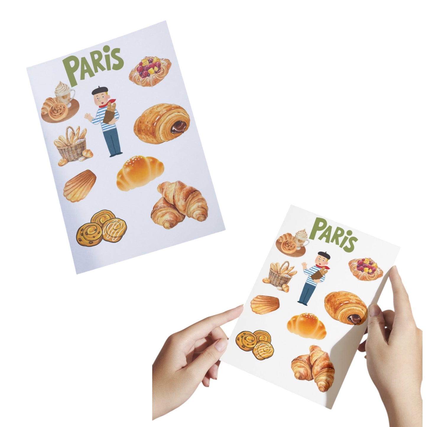 Affiche Design Viennoiserie Paris – Poster Paris Souvenir, Décoration Murale