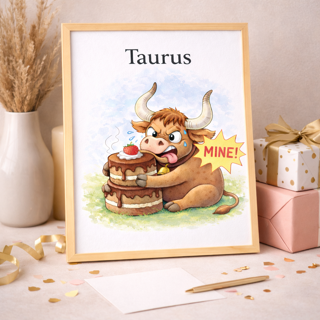 Idée Cadeau Signe Astrologique Taureau – Affiche Zodiac à Téléchargement