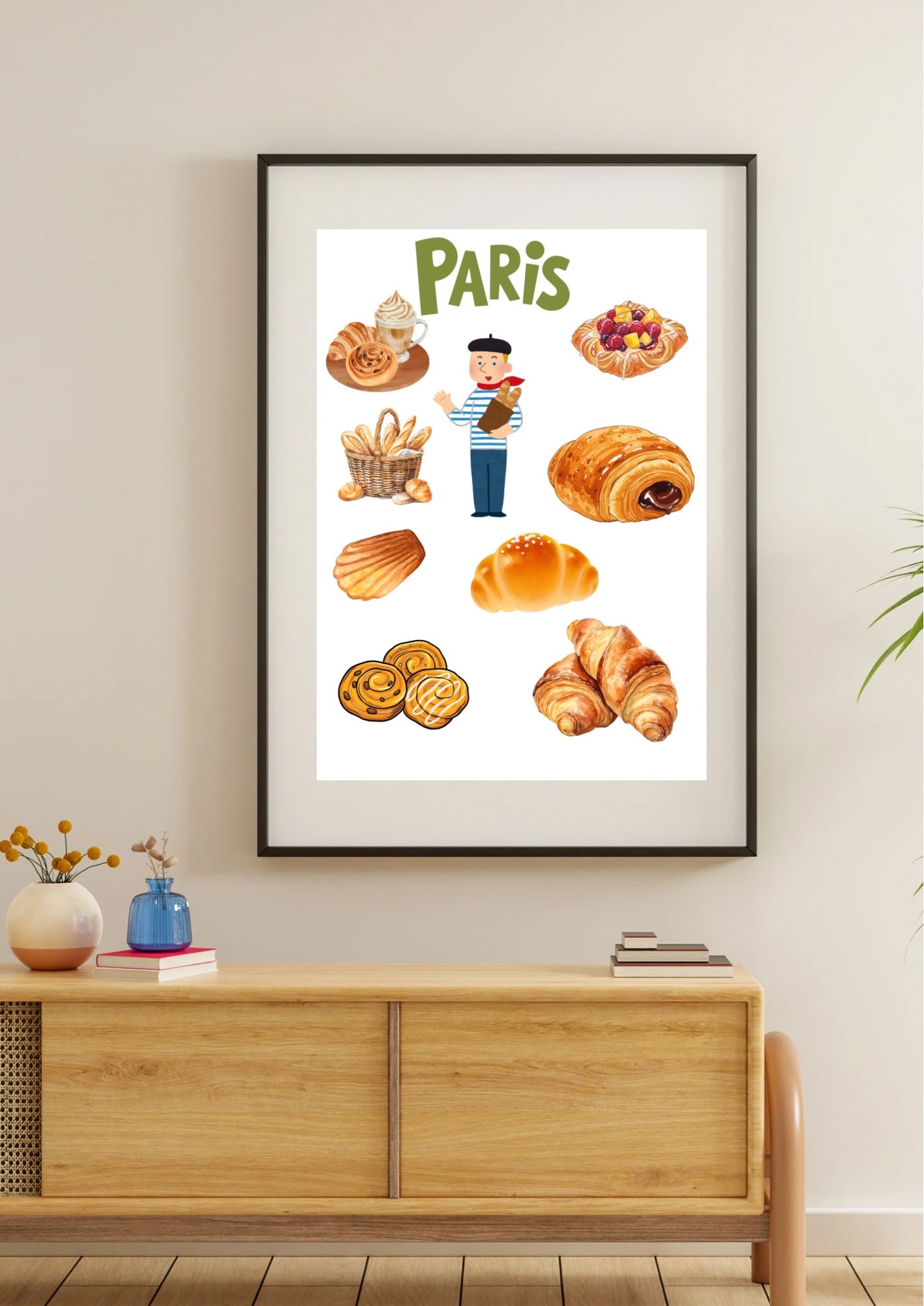 Paris Pastry Design Poster – Paris Souvenir Poster, Wall Decoration