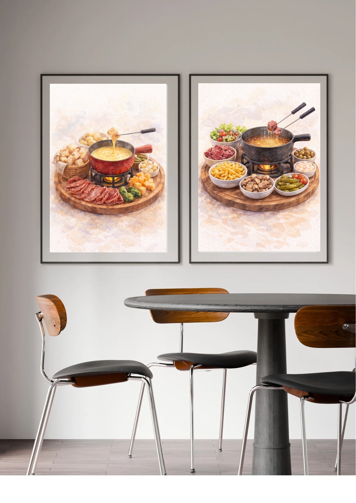 Kitchen Wall Art Fondue – Poster Cuisine à Imprimer