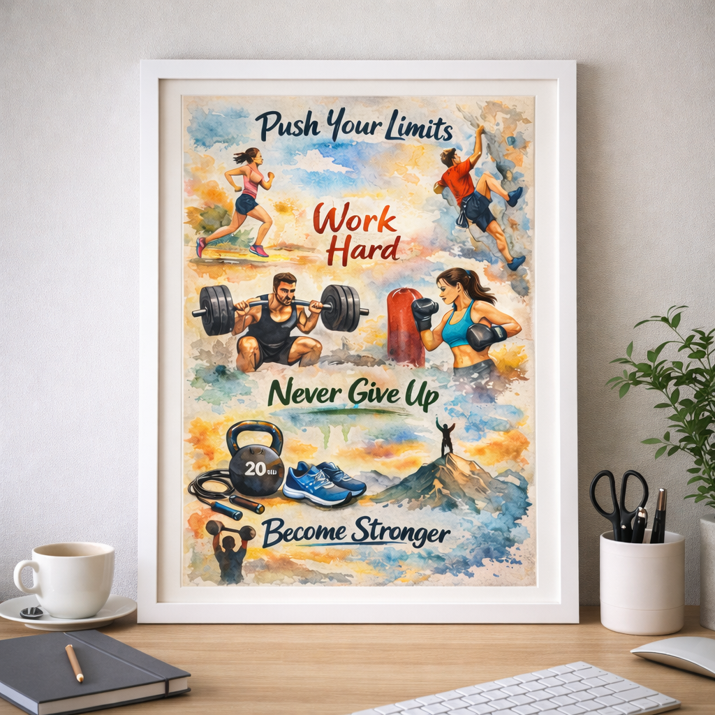 Affiche Motivation Sport – Art Inspirant à Imprimer