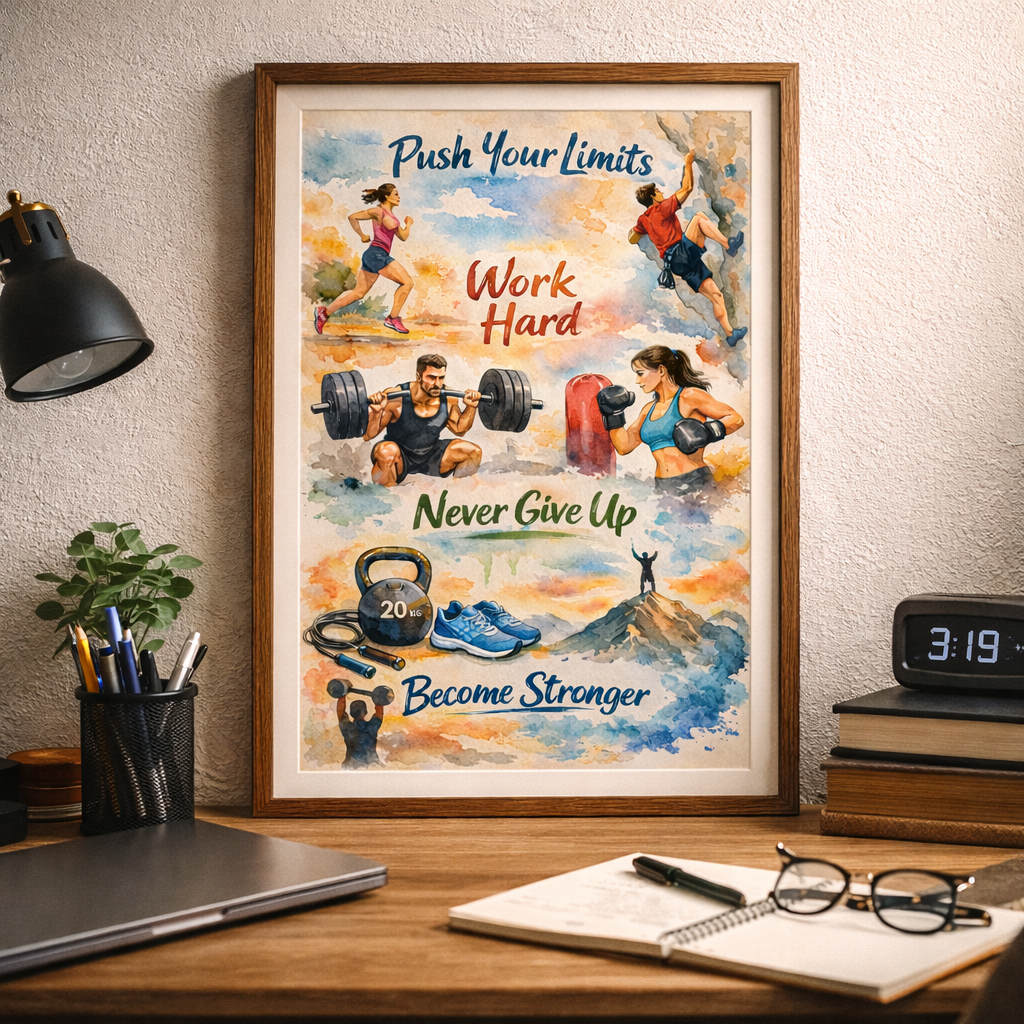 Affiche Motivation Sport – Art Inspirant à Imprimer