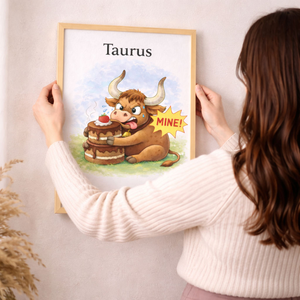 Idée Cadeau Signe Astrologique Taureau – Affiche Zodiac à Téléchargement