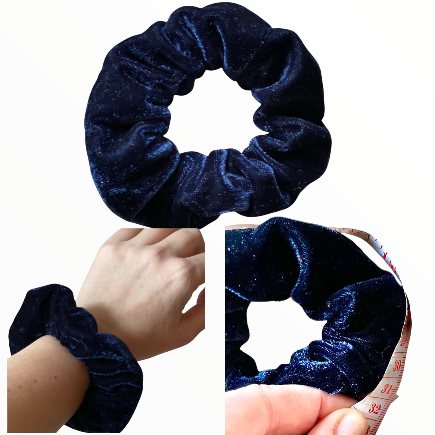 Accessoire cheveux velours bleu marine, pratique et stylé