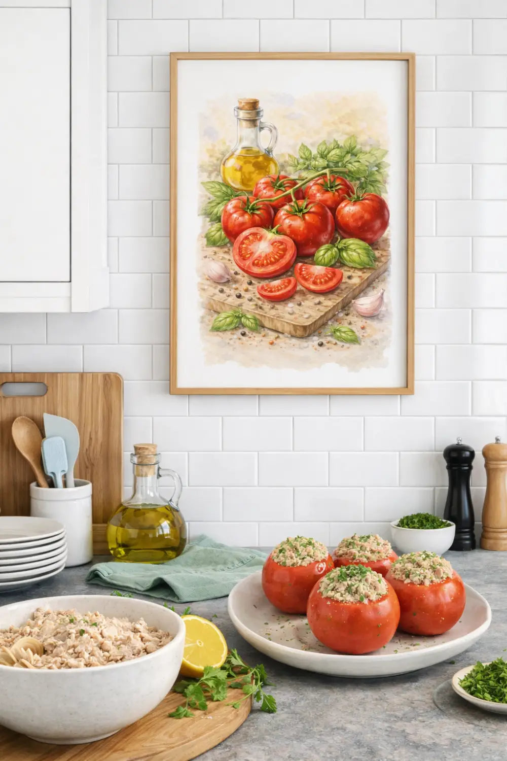 Recette facile: tomates farcies au thon + idée déco cuisine