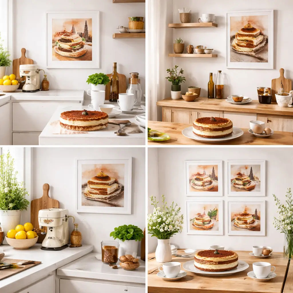 Printable mascarpone tiramisu kitchen wall decor poster