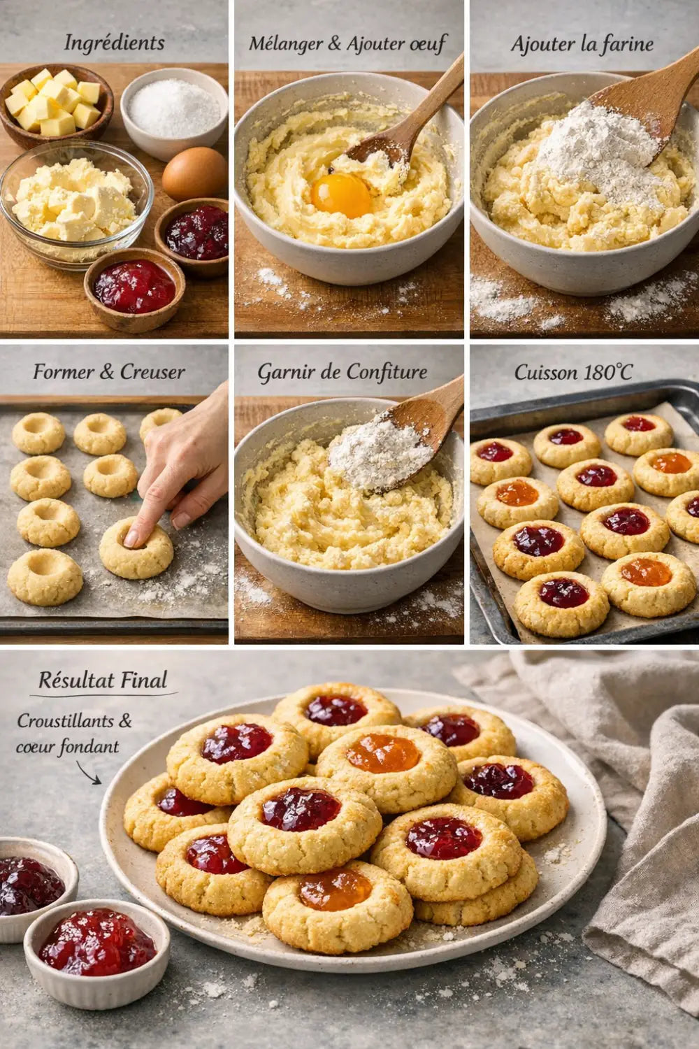 Easy cookie recipe: jam shortbread cookie + kitchen wall decor idea