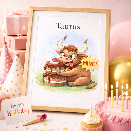 Idée Cadeau Signe Astrologique Taureau – Affiche Zodiac à Téléchargement