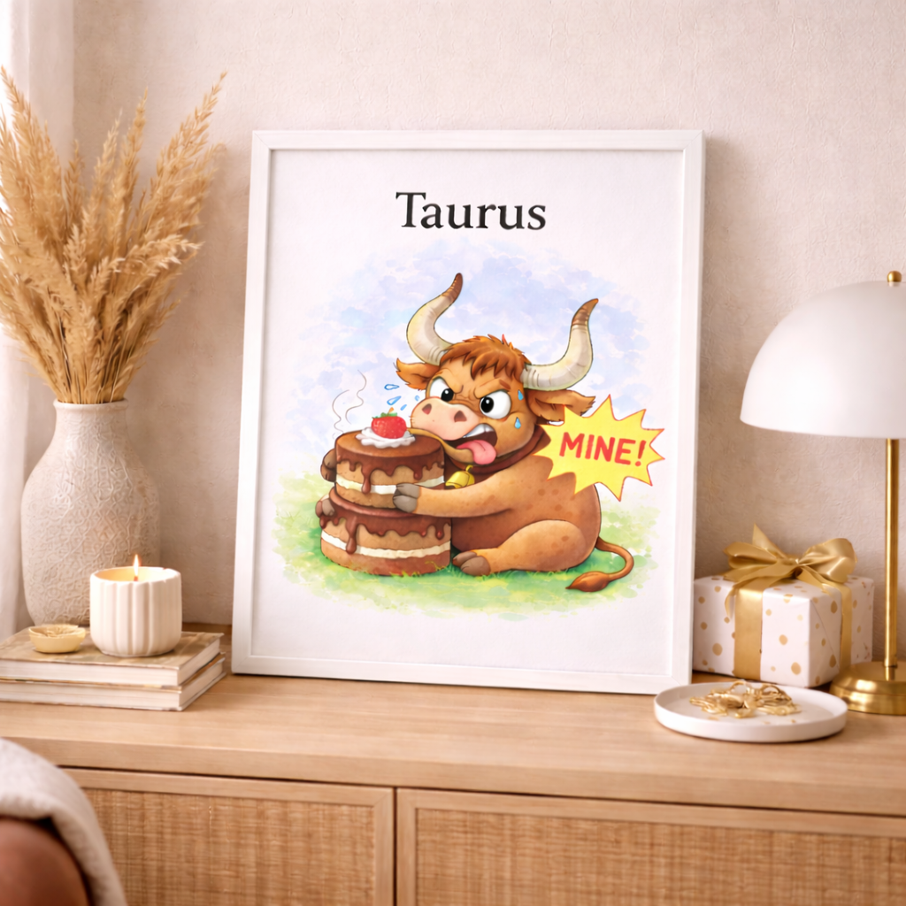 Idée Cadeau Signe Astrologique Taureau – Affiche Zodiac à Téléchargement