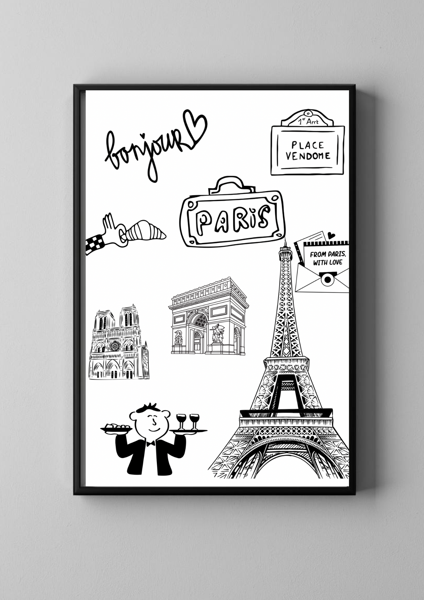 Paris Poster – Souvenir of Paris – Wall Decoration – Wall Art – Gift Idea
