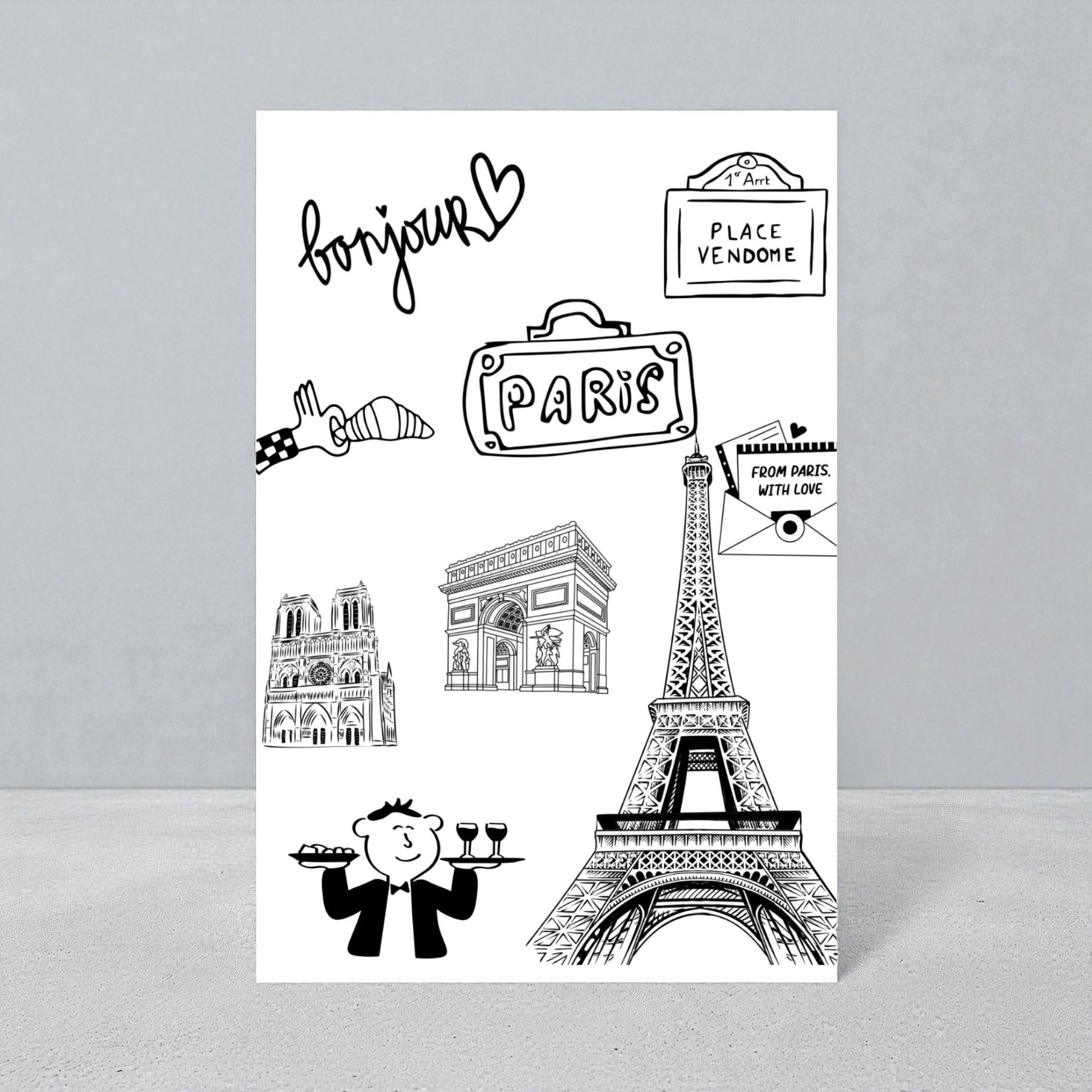 Poster Paris – Souvenir de Décoration Murale Art Mural Idée Cadeau - Affiche