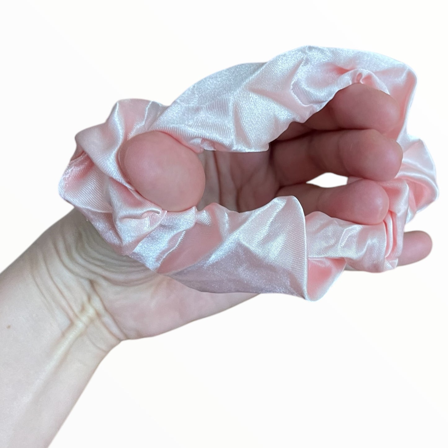 Pink Satin Scrunchie - Soft Protection and Vintage Elegance for Your Hair