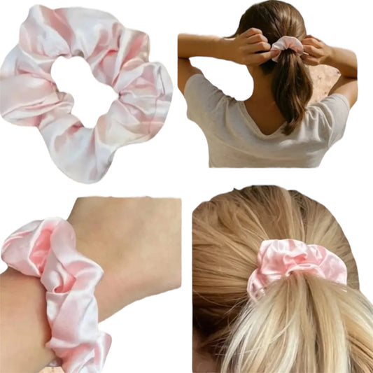 Pink Satin Hair Scrunchie – Elegance, Comfort and Softness