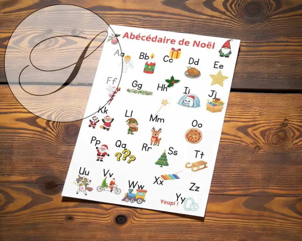 Alphabet  français de Noël moderne pour décoration enfant